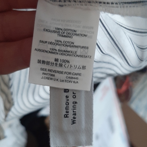 Madewell navy white striped billow sleeve top - Picture 6 of 6